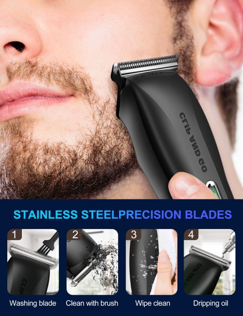 Hair Trimmer for Men Cordless Rechargeable Hair Clippers Adjustable Beard Trimmer with 5 Limit Combs