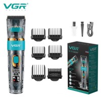 VGR V-695 2022 Popular IPX7 Professional Multifunction Customized Low Noise Electric Transparent Hair Clipper for Men