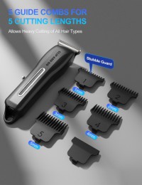 Hair Trimmer for Men Cordless Rechargeable Hair Clippers Adjustable Beard Trimmer with 5 Limit Combs