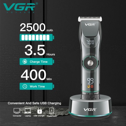 VGR V-256 hair trimmer cutting machine Professional Cordless Rechargeable barber supplies hair clippers for Men