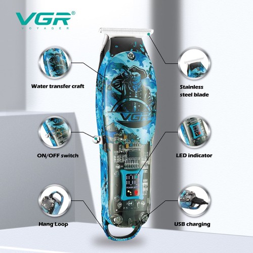 VGR V-923 Hot sale electric hair cutting machine low noise hair clipper professional cordless hair trimmer for Men