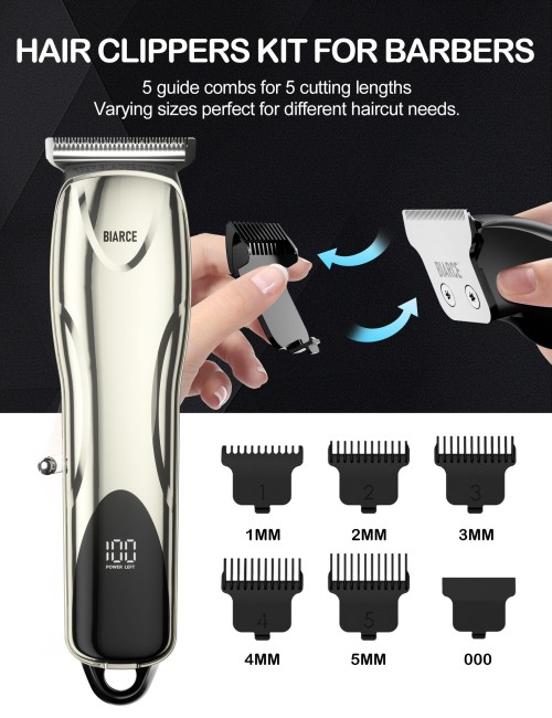 Hair Clippers for Men Professional  Cordless Barber Clippers for Hair Cutting & Grooming