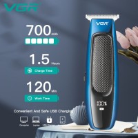 VGR V-255 zero cutting blade IPX7 waterproof low noise cordless hair clipper professional electric hair trimmer for men