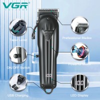 VGR V-282 Adjustable Best Powerful Professional Rechargeable Electric Barber Cordless Hair Clipper Beard Trimmer for Men